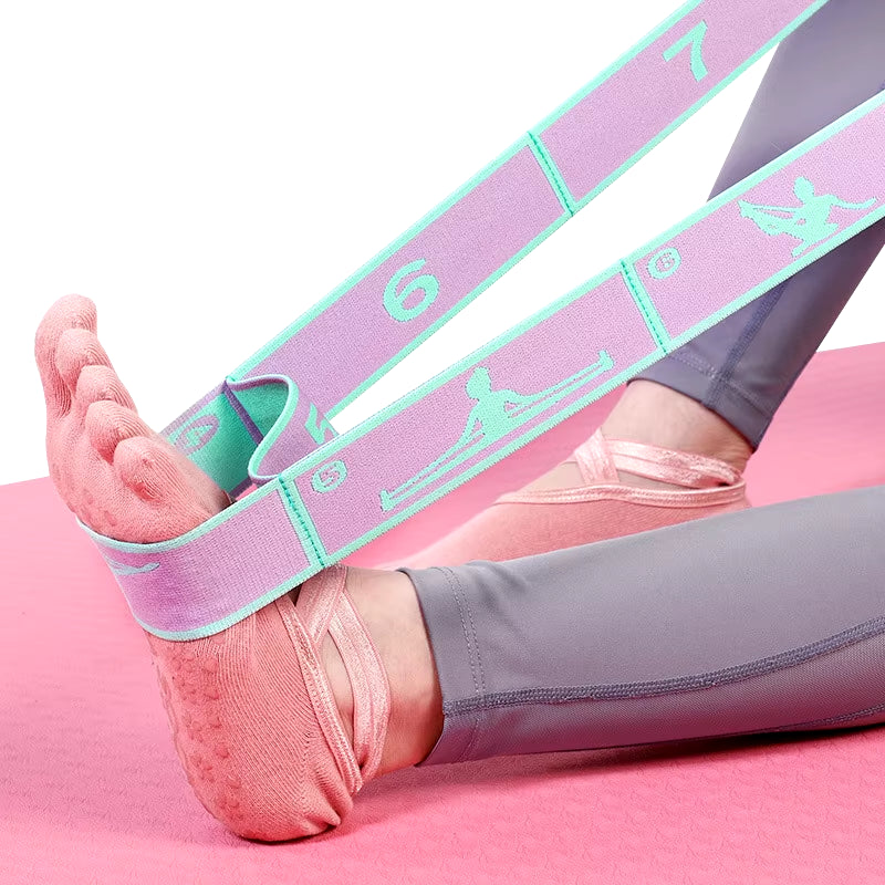 Slimming Resistance Band Yoga Auxiliary Stretching Belt Adult Latin Training Elastic Bands Beginner Pilates Multi-Functional Hot