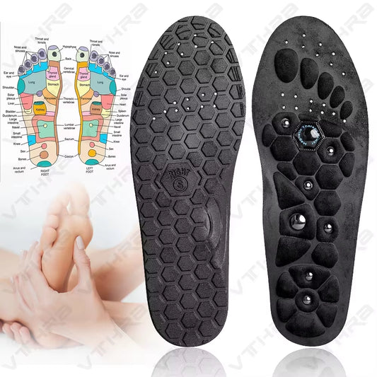 1 Pair Acupressure Foot Insoles for Men Women Orthopedic Gel Magnetic Shoe Inserts Magnet Technology Support Insole