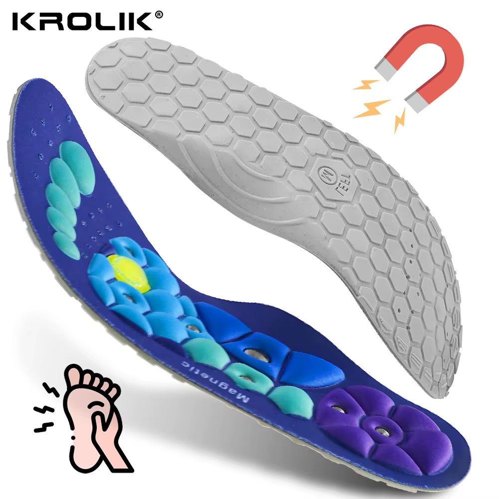 1 Pair Acupressure Foot Insoles for Men Women Orthopedic Gel Magnetic Shoe Inserts Magnet Technology Support Insole